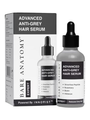 Bare Anatomy Advanced Anti-Grey Serum – Reduces Grey Hair with Silverfree Peptide, Biotin & Rosemary, 50ml