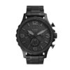 Fossil Nate Chronograph Men’s Watch – Black Dial with Grey Band, Analog Display