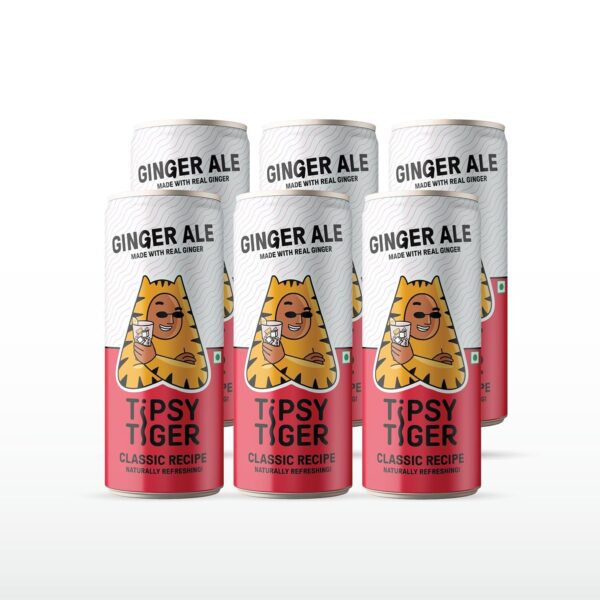ginger ale Tipsy Tiger Ginger Ale – Real Ginger & Lemon, Classic Carbonated Drink, 250ml (Pack of 6)
