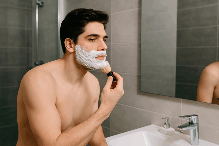 man doing shave