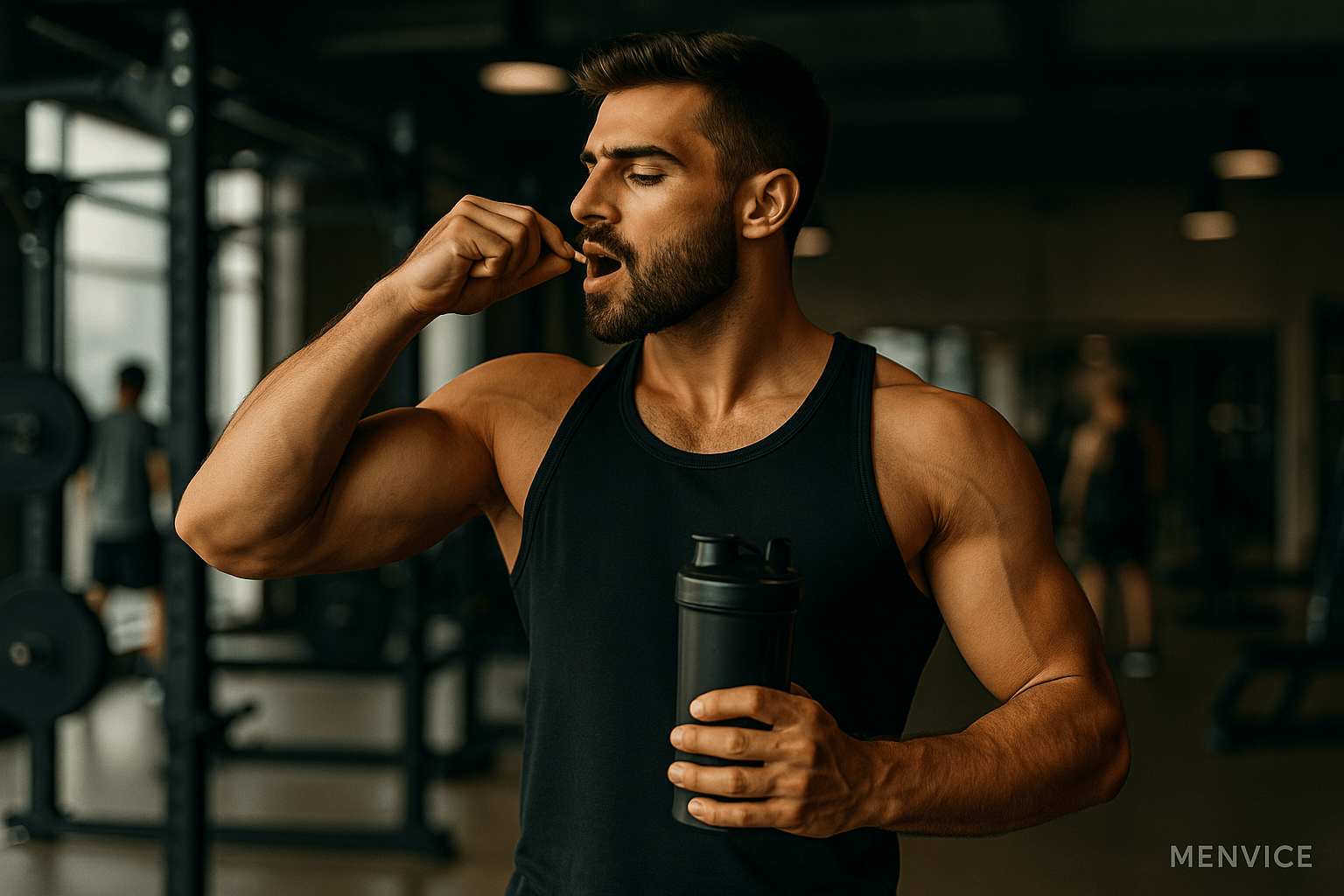 Home 12 man taking supplements 1