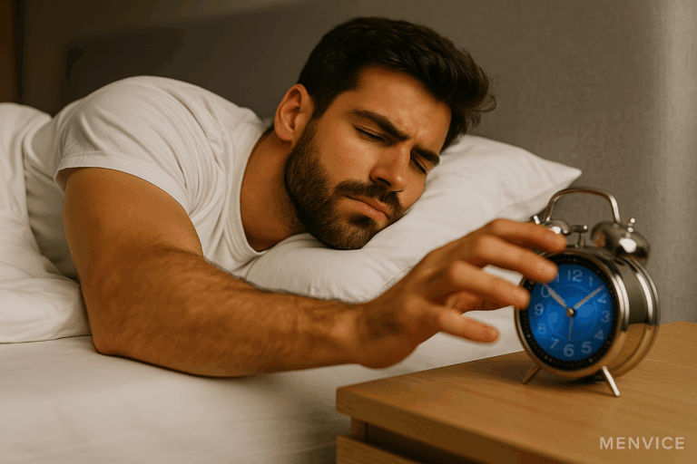 man waking up
