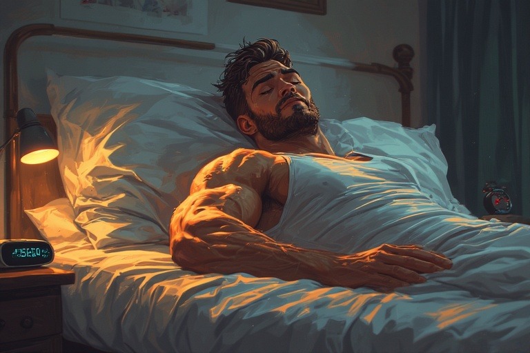 man waking up in morning