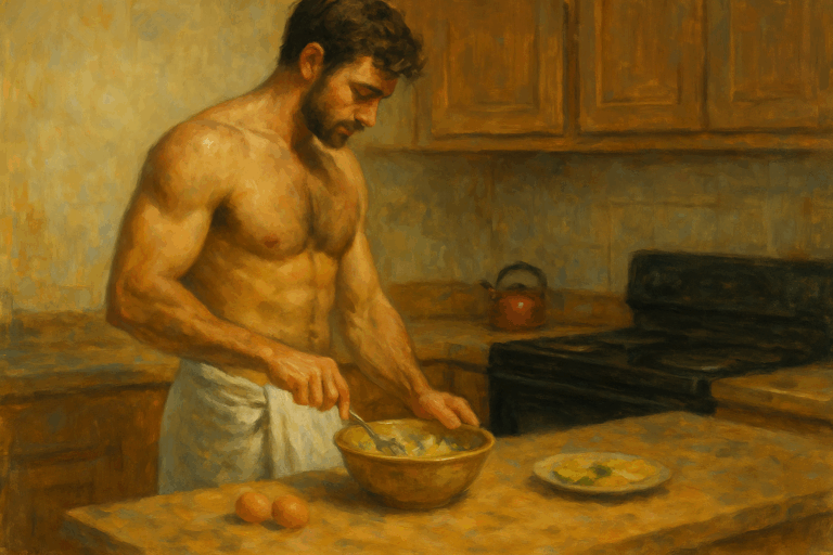man working in kitchen