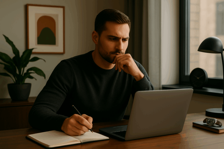 man working on computer