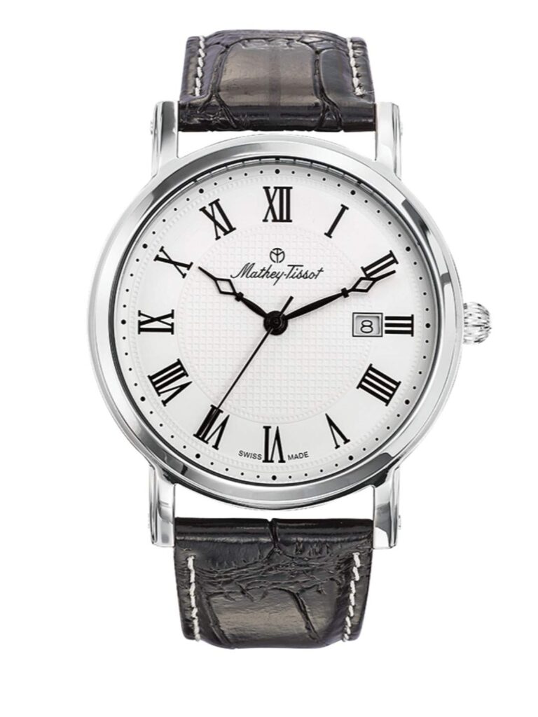 mathey tissot leather watch