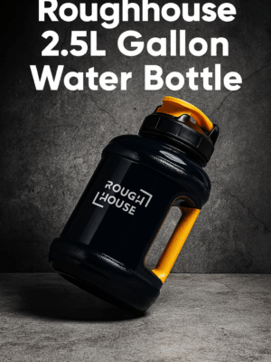 Roughhouse 2.5L Gallon Water Bottle – Leak-Proof, BPA-Free Gym Jug