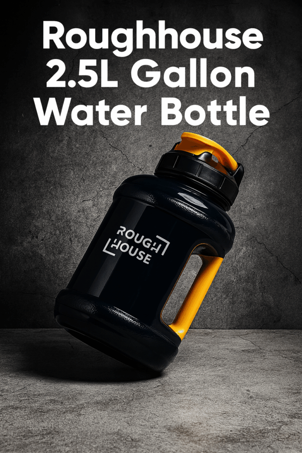 rough 1 Roughhouse 2.5L Gallon Water Bottle – Leak-Proof, BPA-Free Gym Jug