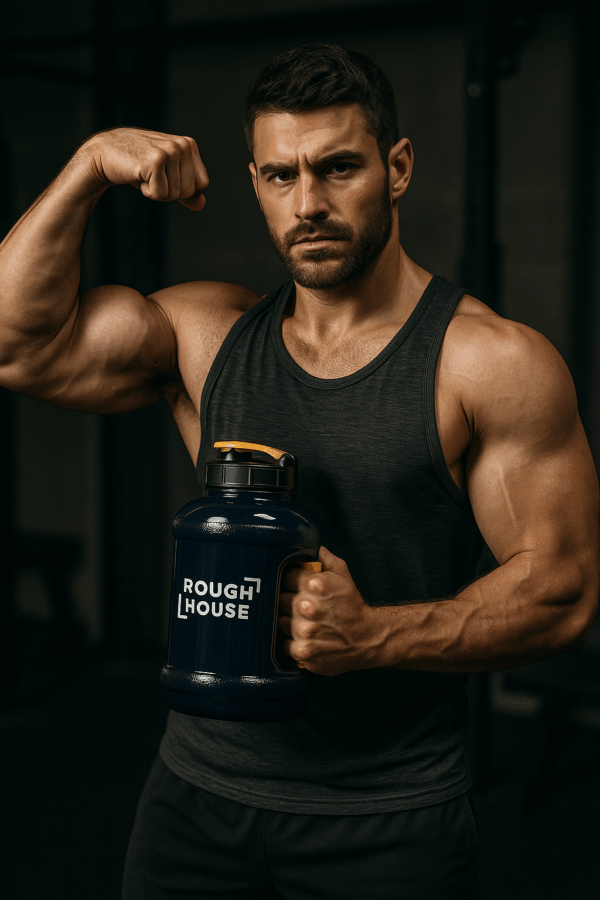 rough 3 Roughhouse 2.5L Gallon Water Bottle – Leak-Proof, BPA-Free Gym Jug