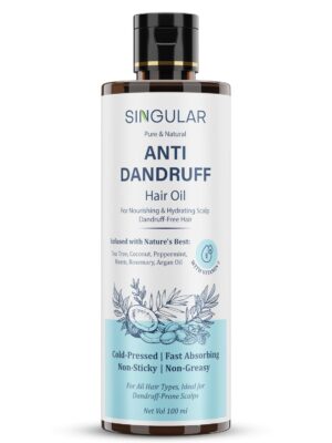 Singular Anti-Dandruff Hair Oil – Pure Cold-Pressed Ayurvedic Blend with Tea Tree, Neem & Peppermint, 100ml