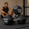 Slovic 20KG Dumbbell Set (10KG x 2) – Hexa Rubber-Coated Dumbbells for Home & Gym Workouts