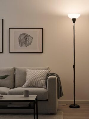 Glowis LED Corner Uplighter Lamp – Adjustable Gooseneck, Minimalist Black