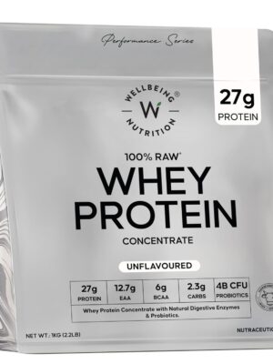 Whey Protein Concentrate – 27g Protein, BCAAs, Probiotics & Digestive Enzymes for Clean Muscle Recovery