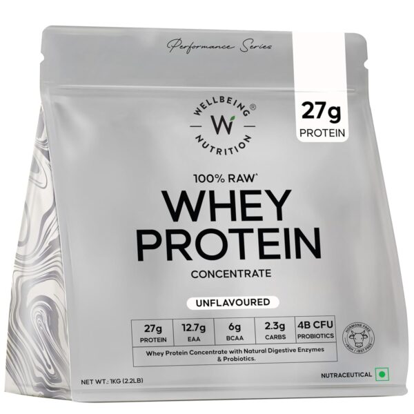 Whey Protein Concentrate – 27g Protein, BCAAs, Probiotics & Digestive Enzymes for Clean Muscle Recovery