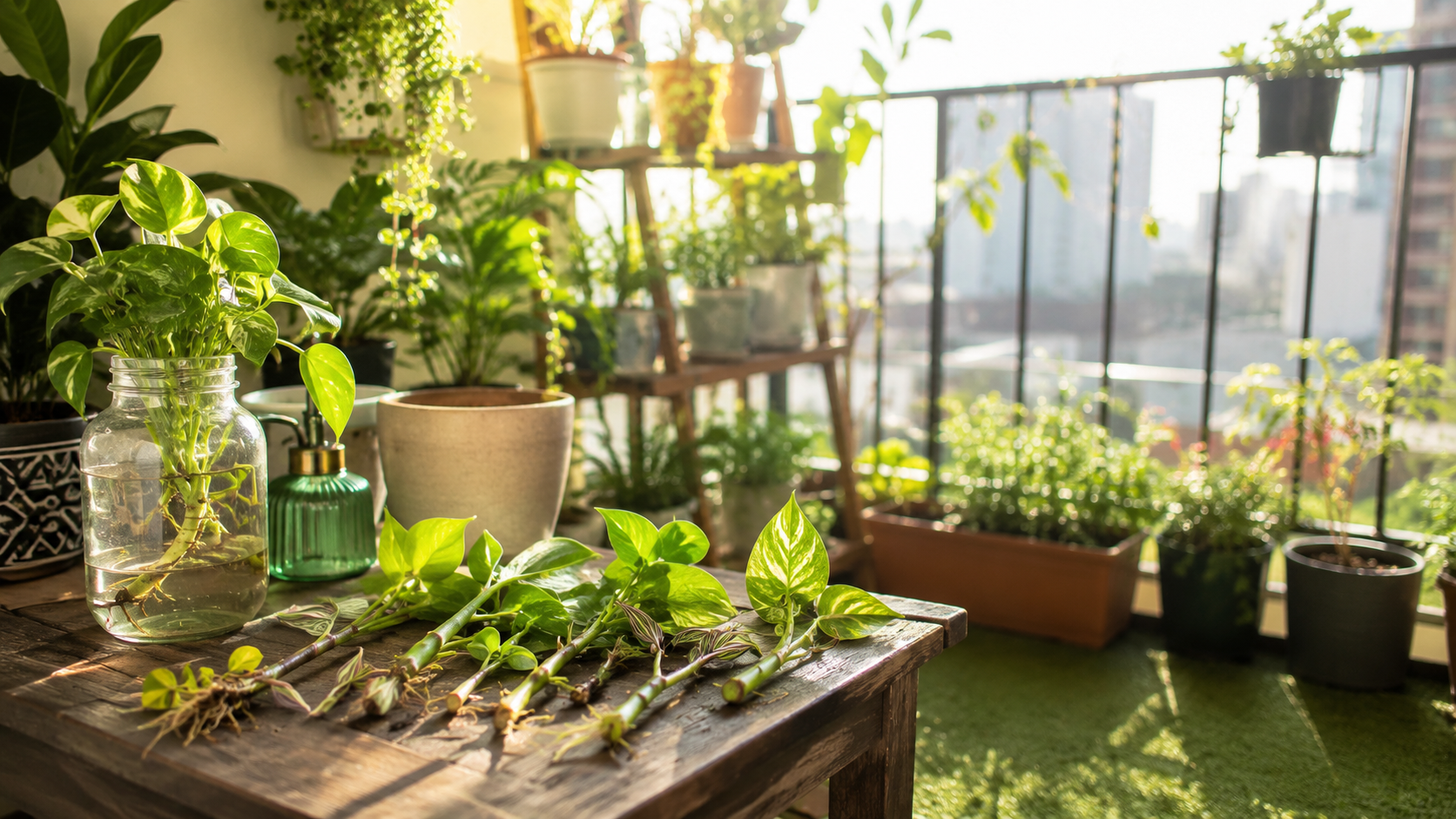 How a Few Plant Cuttings Can Fill Your Balcony with Greenery